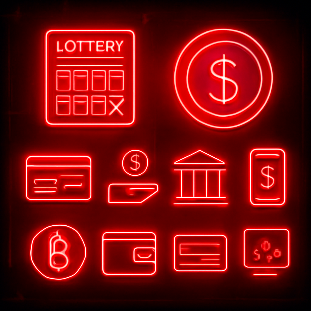 An illustration showing key features of the 9 Lottery platform.