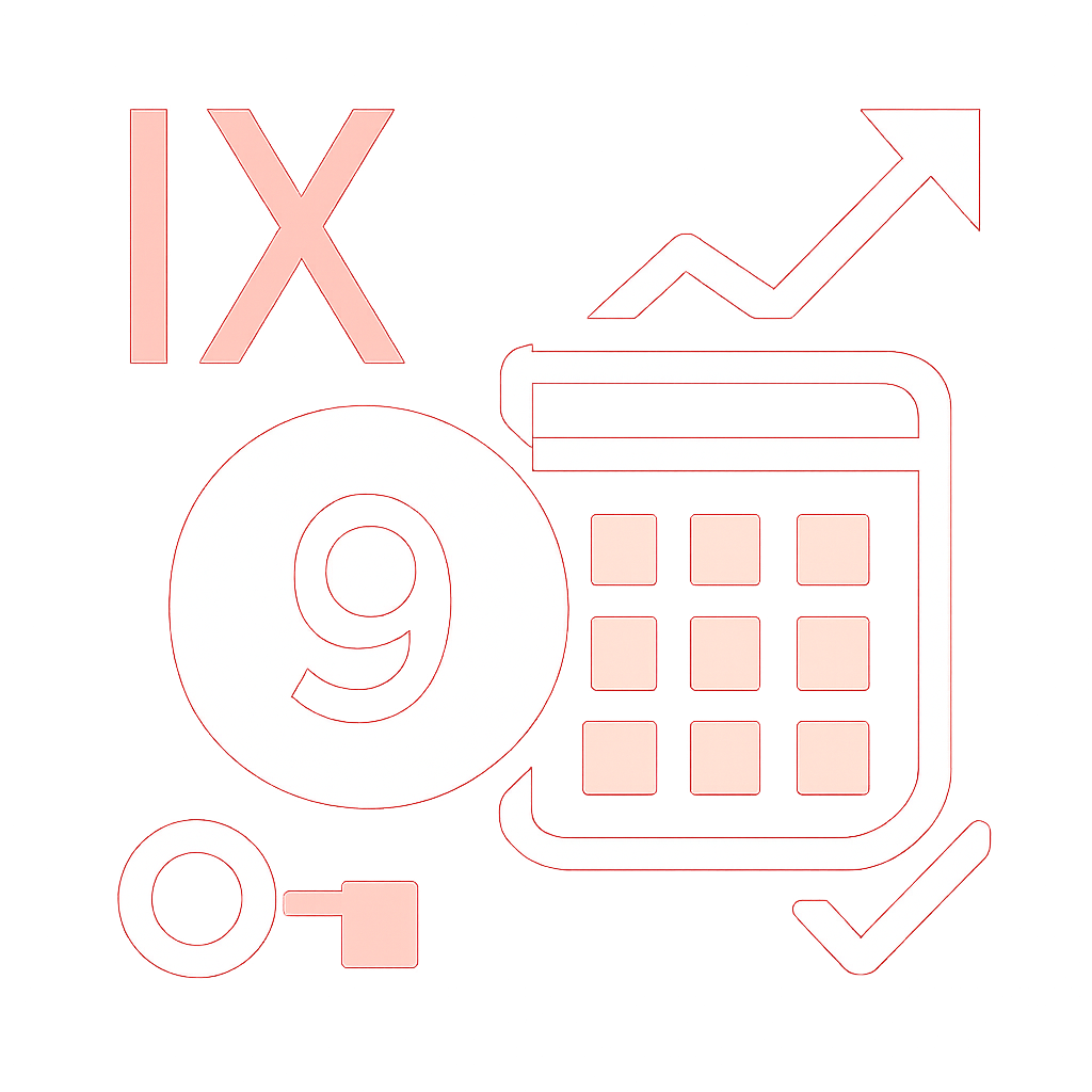 A badge representing the maximizing features of 9 Lottery.