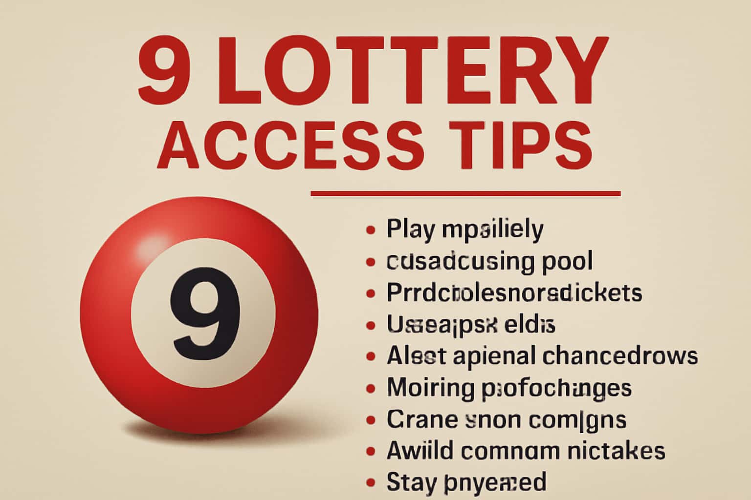 Informational scene illustrating 9 Lottery Access Tips.