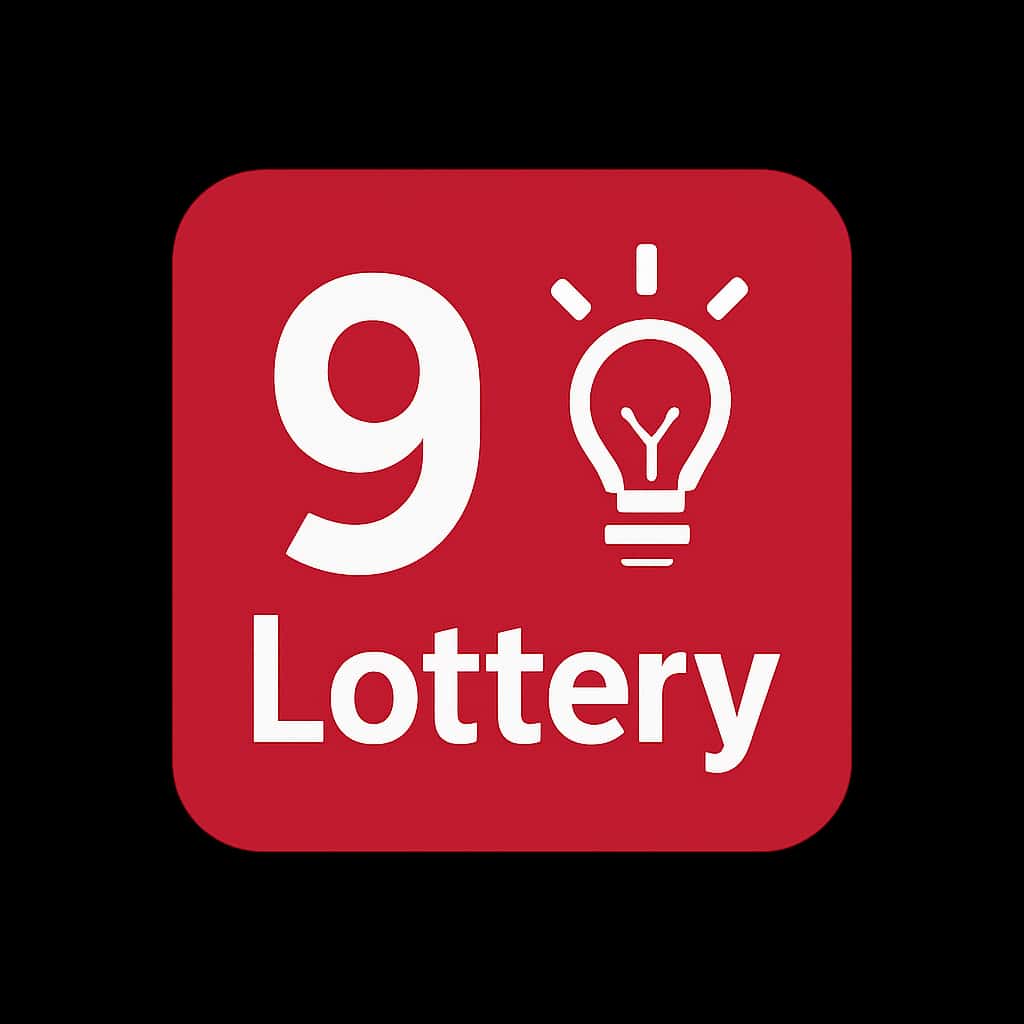 A badge representing the maximizing features of 9 Lottery.