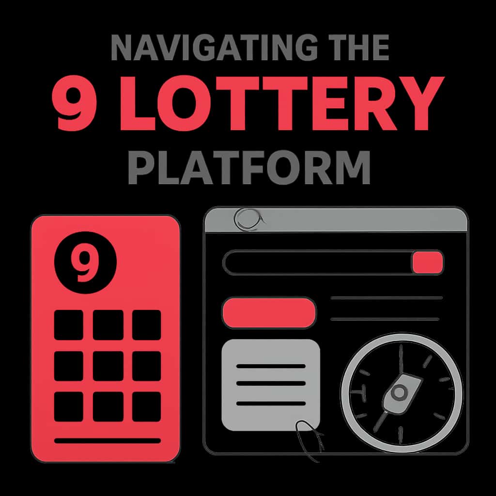 An illustration showing key features of the 9 Lottery platform.
