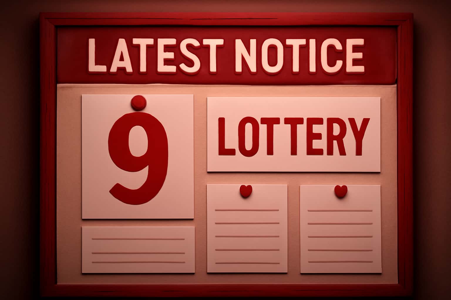 Informational graphic displaying Latest 9 Lottery Notices.