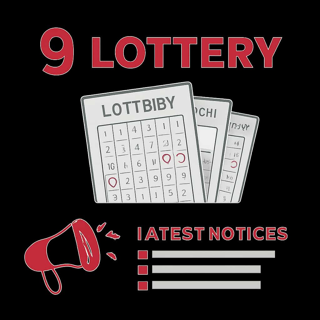 Illustration depicting details about Latest 9 Lottery Notices.
